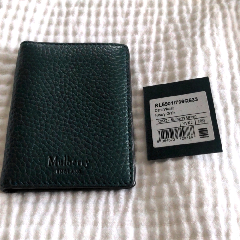 Small dark green Mulberry card holder